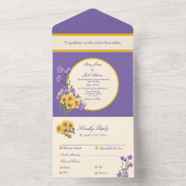 Goldfinch Spring Garden Wedding Cream All In One Einladung