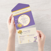 Goldfinch Spring Garden Wedding Cream All In One Einladung (Abreißen)