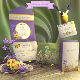 Goldfinch Spring Garden Wedding Cream All In One Einladung