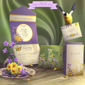 Goldfinch Spring Garden Wedding Cream All In One Einladung