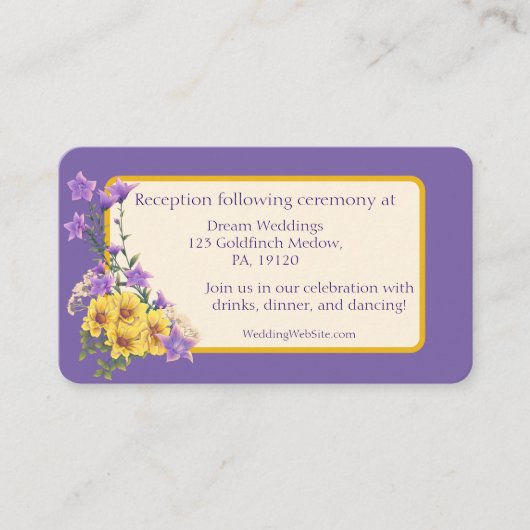 Goldfinch Spring Garden Wedding Cream Begleitkarte (Vorderseite)