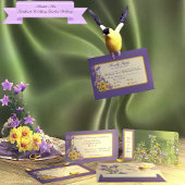 Goldfinch Spring Garden Wedding Cream Begleitkarte