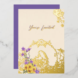 Goldfinch Spring Garden Wedding Cream Folieneinladung