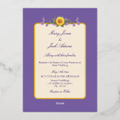 Goldfinch Spring Garden Wedding Cream Folieneinladung (Rückseite)