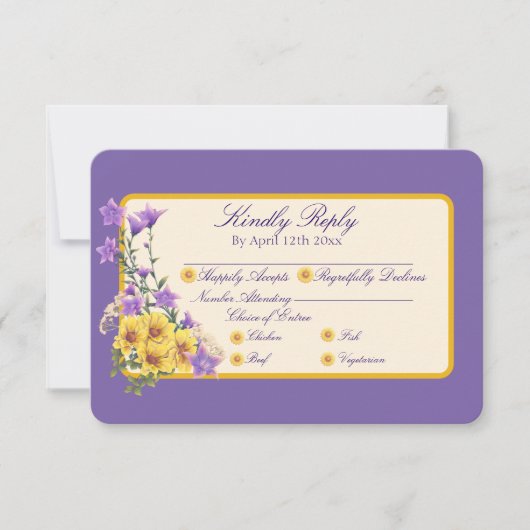 Goldfinch Spring Garden Wedding Cream RSVP Karte (Vorderseite)