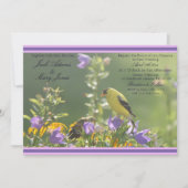 Goldfinch Spring Garden Wedding Einladung (Vorderseite)