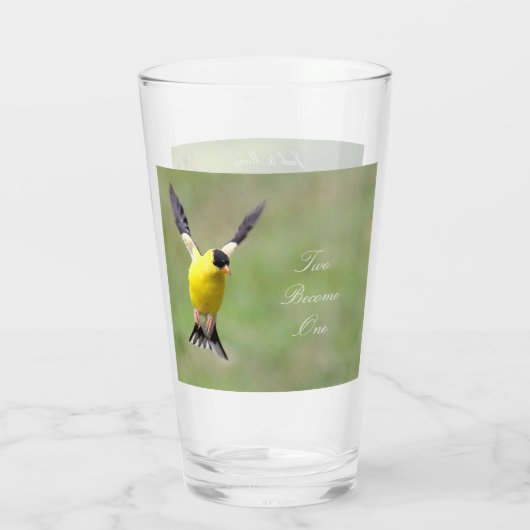 Goldfinch Spring Garden Wedding Glas (Rückseite)