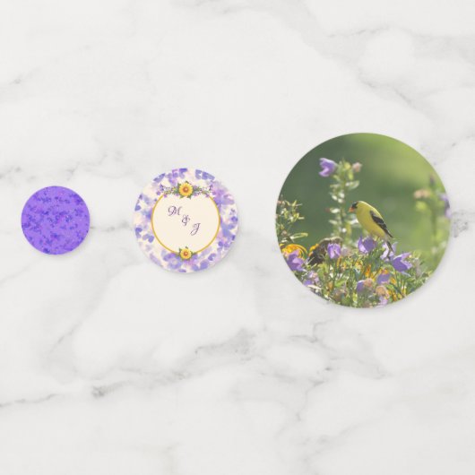 Goldfinch Spring Garden Wedding Konfetti (Vorderseiten)