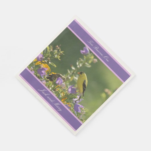 Goldfinch Spring Garden Wedding Serviette (Ecke)