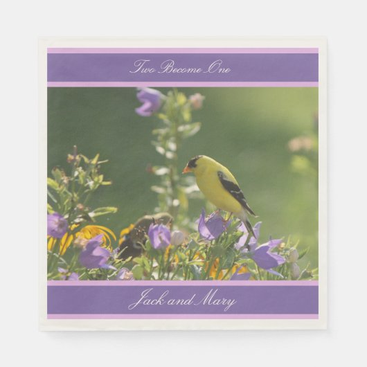 Goldfinch Spring Garden Wedding Serviette (Vorderseite)