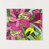 Goldfinch und Blume Wandteppich (Vorderseite (Horizontal))