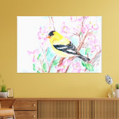 Goldfinch und Dogwood-Blume Leinwanddruck (Insitu (Wohnzimmer))