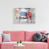 Goldfinch und Kardinal bei Feeder Leinwanddruck (Insitu (Wohnzimmer))