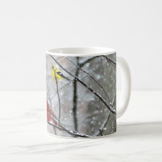 Goldfinch und Kardinal Kaffeetasse (VorderseiteRechts)