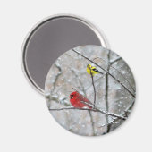Goldfinch und Kardinal Magnet (Vorderseite/Rückseite)