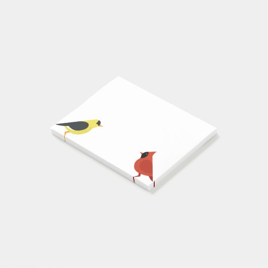 Goldfinch und Kardinal Post-it Klebezettel (angewinkelt)