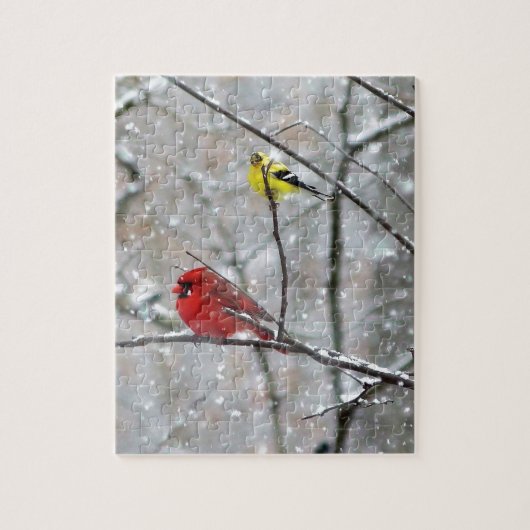 Goldfinch und Kardinal Puzzle (Vertikal)