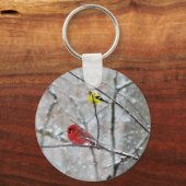 Goldfinch und Kardinal Schlüsselanhänger (Vorderseite)