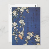 Goldfinch und Kirschbaum, c.1834, von Katsushika H Postkarte (Vorne/Hinten)