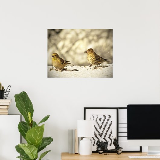 Goldfinch und Pine Siskin Poster (Heimbüro)