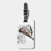 Goldfinch und Rose Gepäckanhänger (Vorderseite vertikal)