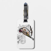 Goldfinch und Rose Gepäckanhänger (Rückseite vertikal)