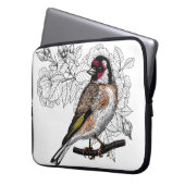 Goldfinch und Rose Laptopschutzhülle (Vorderseite Links)