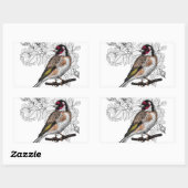 Goldfinch und Rose Rechteckiger Aufkleber (Blatt)