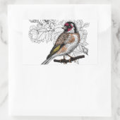 Goldfinch und Rose Rechteckiger Aufkleber (Tasche)