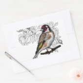 Goldfinch und Rose Rechteckiger Aufkleber (Umschlag)