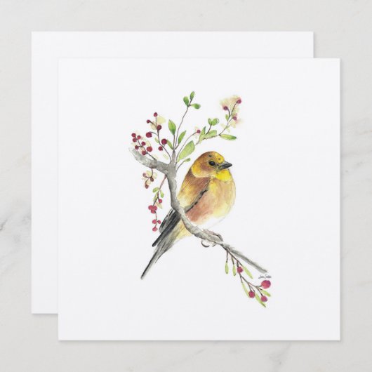 Goldfinch Watercolor Bird (Vorne/Hinten)