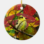 Goldfinch-Weihnachtsverzierung Keramikornament (Hinten)