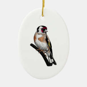 Goldfinch zeichnend Keramik Ornament