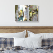 Goldfinches am Feeder Leinwanddruck (Insitu (Schlafzimmer))