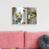 Goldfinches am Feeder Leinwanddruck (Insitu (Wohnzimmer))