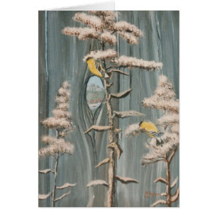 Goldfinches auf einer Niederlassung mit
