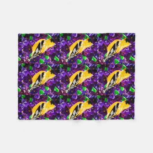 Goldfinches flock Together Fleece Blanket (Vorderseite (Horizontal))