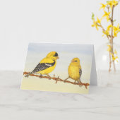Goldfinches in der Liebe Karte (Gelbe Blume)