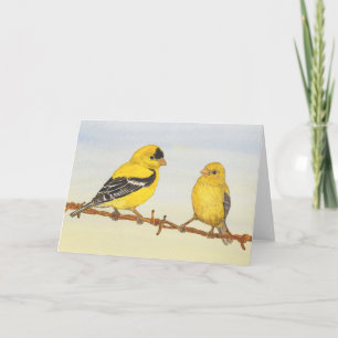 Goldfinches in der Liebe Karte