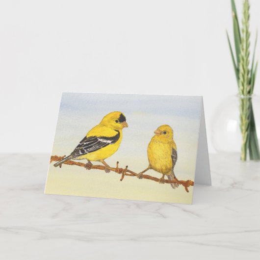 Goldfinches in der Liebe Karte (Vorderseite)
