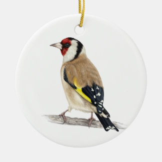 Goldfink-Vogel Keramik Ornament