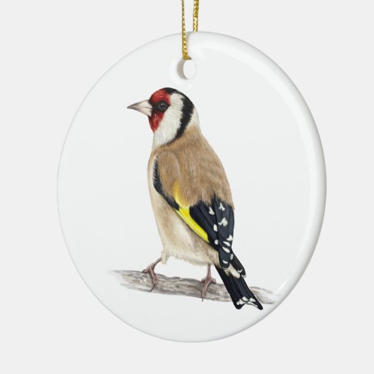 Goldfink-Vogel Keramik Ornament (Links)