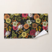 Goldfinken im Garten auf schwarz Badhandtuch Set (Handtuch)