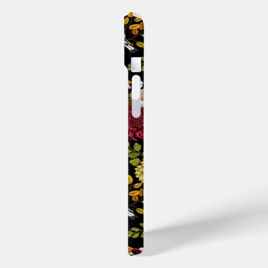 Goldfinken im Garten auf schwarz Case-Mate iPhone Hülle (Rückseite / Links)