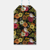 Goldfinken im Garten auf schwarz Geschenkanhänger (Rückseite)