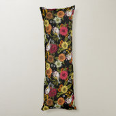 Goldfinken im Garten auf schwarz Seitenschläferkissen (Rückseite (Vertikal))