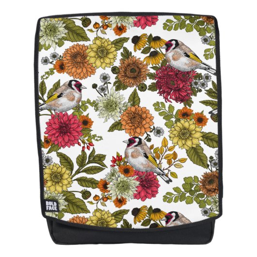Goldfinken im Garten Rucksack (Vorderseite)