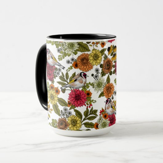 Goldfinken im Garten Tasse (Vorderseite Links)