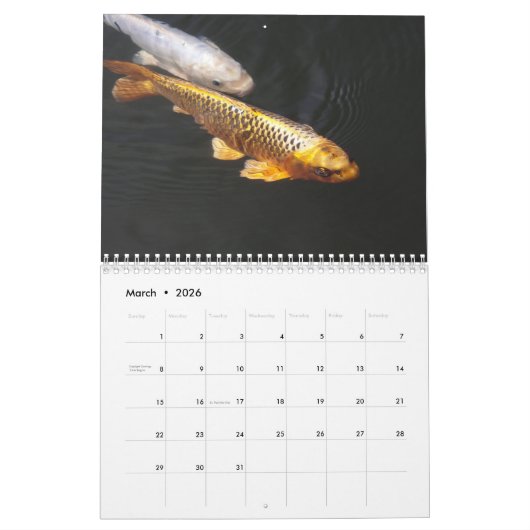 Goldfisch 2025 kalender (Mär 2026)