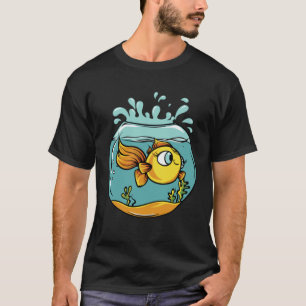 Goldfisch Aquarium Grafik Schwangerschaftsankündig T-Shirt